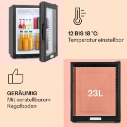 MKS-12 Minibar 24 Liter Klasse E Schwarz Glas 0dB -Outdoor Grills Verkaufsgeschäft 10005439 de 0004 usp