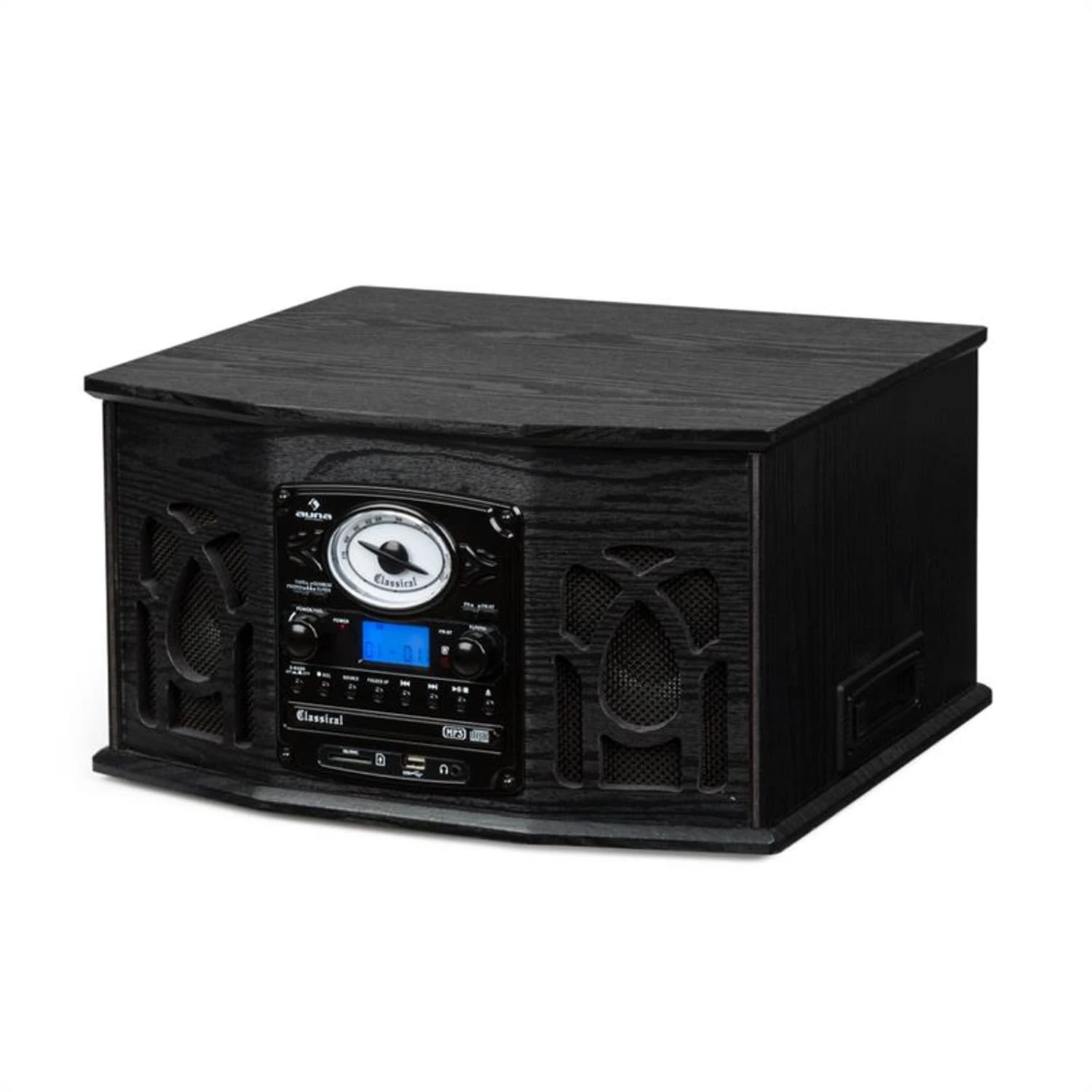 NR-620 Stereoanlage Plattenspieler MP3-Aufnahme Holzgehäuse Schwarz 9 NR-620 Stereoanlage Plattenspieler MP3-Aufnahme Holzgehäuse Schwarz – Bild 9