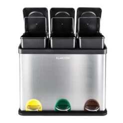 Ökosystem Edelstahl-Tretabfalleimer 45 Liter Recycling -Outdoor Grills Verkaufsgeschäft 10024130 yy 0002 logo Klarstein oekosystem Muelleimer 3er