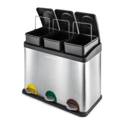 Ökosystem Edelstahl-Tretabfalleimer 45 Liter Recycling -Outdoor Grills Verkaufsgeschäft 10024130 yy 0004 titel Klarstein oekosystem Muelleimer 3er