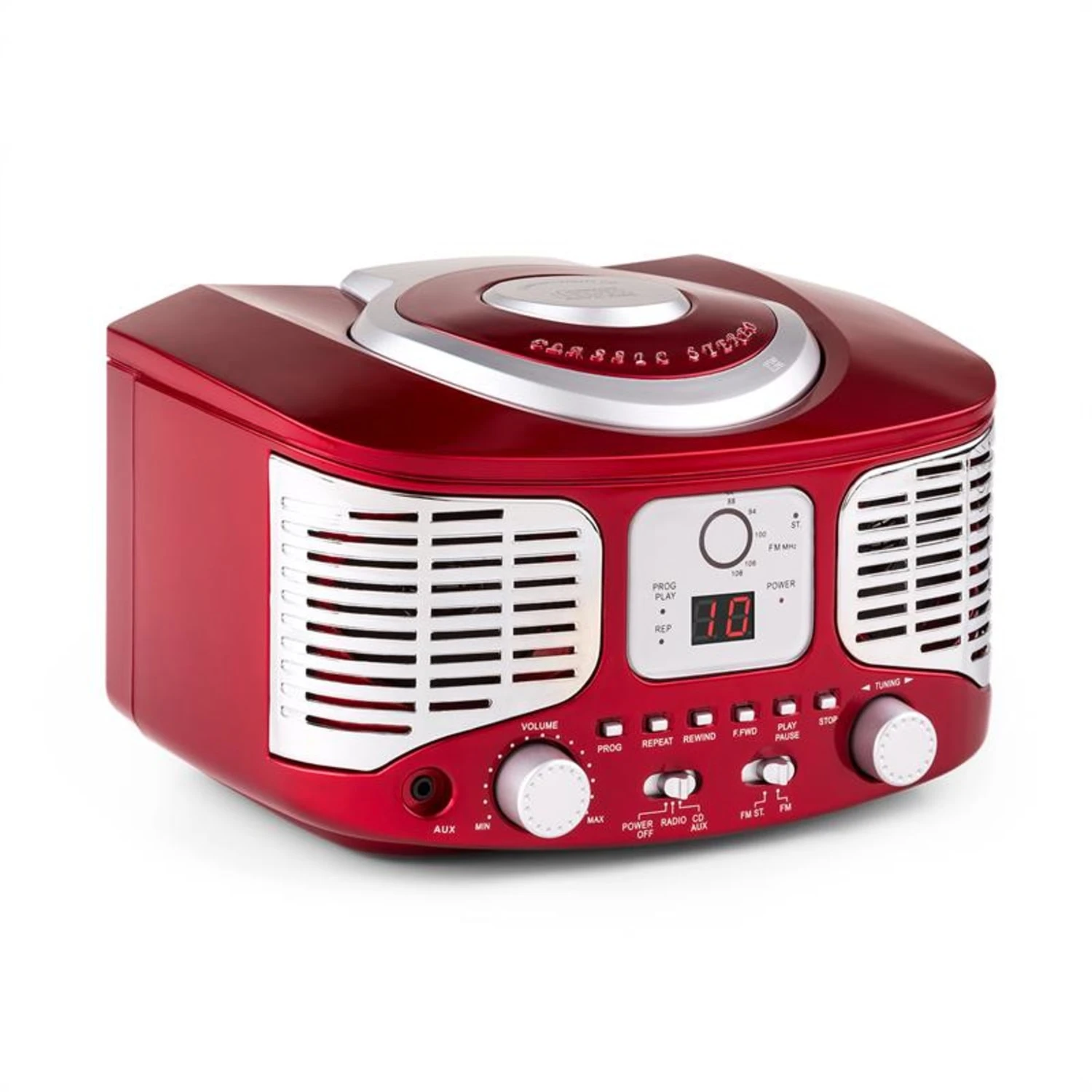 RCD320 Retro-CD-Player UKW AUX Rot 1 RCD320 Retro-CD-Player UKW AUX Rot