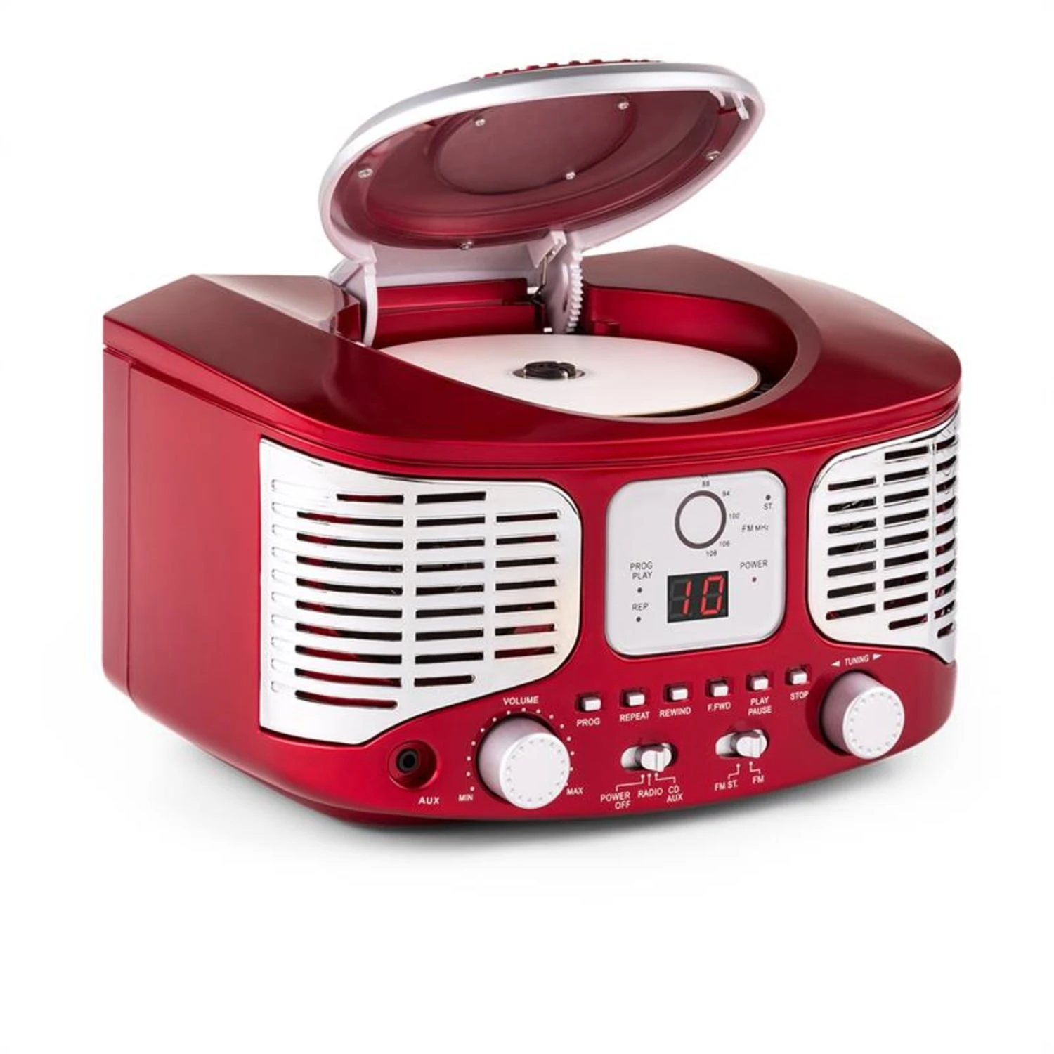 RCD320 Retro-CD-Player UKW AUX Rot 2 RCD320 Retro-CD-Player UKW AUX Rot – Bild 2