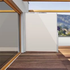 Bari 320 Seitenmarkise Seitenrollo 300x200cm Aluminium Creme -Outdoor Grills Verkaufsgeschäft 10028019 yy 0003 ambient Blumfeldt Bari 320 Seitenmarkise