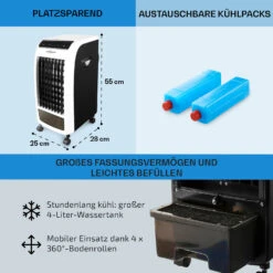 Carribean Blue 3-in-1 Luftkühler 402 M3/h 70 W 4 Ltr Oszillation Mobil 13 Carribean Blue 3-in-1 Luftkühler 402 M3/h 70 W 4 Ltr Oszillation Mobil -Outdoor Grills Verkaufsgeschäft 10028181 de 0006 usp