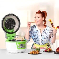 VitAir Turbo Heißluftfritteuse Grün-weiß 1400W Grillen Backen 9l -Outdoor Grills Verkaufsgeschäft 10028288 yy 0003 titel enie klarstein vitair heissluft frieteuse