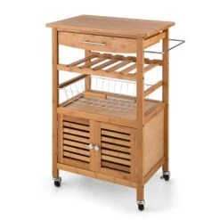 Louisiana Servierwagen Küchenwagen 5 Etagen Holz Handtuchhalter Mobil -Outdoor Grills Verkaufsgeschäft 10028589 yy 0009 titel 09 Klarstein Louisiana Kuechenwagen Trolley 4 Etagen