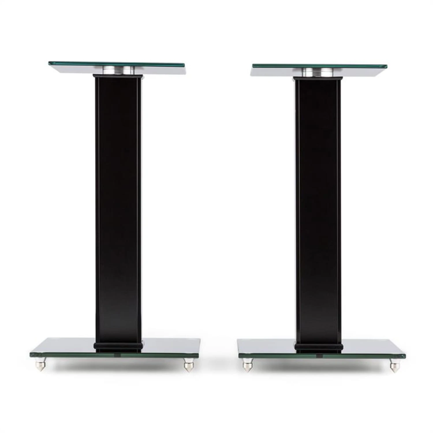 BS-03S-BK Lautsprecher-Ständer Paar Aluminium Glas MDF Kabelkanal 2 BS-03S-BK Lautsprecher-Ständer Paar Aluminium Glas MDF Kabelkanal – Bild 2