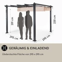 Pantheon Pergola Vordach 3x3m Aluminium Sonnendach Polyester -Outdoor Grills Verkaufsgeschäft 10029627 DE 0004 usp