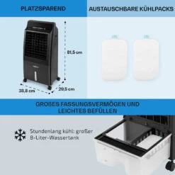 CTR-1 4-in-1 Luftkühler 360 M³/h 65 Watt 8 Liter Fernbedienung Mobil -Outdoor Grills Verkaufsgeschäft 10029736 de 0006 usp