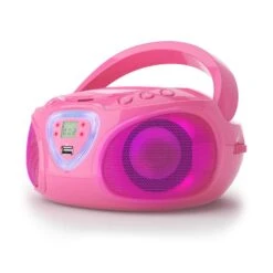 Roadie CD Boombox UKW-Radio Lichtshow CD-Player Bluetooth 5.0 -Outdoor Grills Verkaufsgeschäft 10029815 yy 0003 titel auna Roadie Boombox CD AM FM Radio USB BT pink