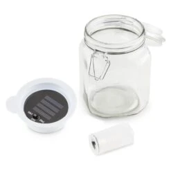 Wetterfrosch LED-Stimmungslicht Gelb/blau Einweckglas Solar Akku -Outdoor Grills Verkaufsgeschäft 10030097 yy 0003 detail oneConcept Wetterfrosch Solarlicht LED Glas