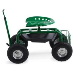 Waldbeck Park Ranger Gartensitz 130 Kg Fahrbar Ablage Stahl Grün -Outdoor Grills Verkaufsgeschäft 10030404 yy 0002 titel side Waldbeck four wheel garden seat