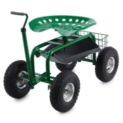 Waldbeck Park Ranger Gartensitz 130 Kg Fahrbar Ablage Stahl Grün -Outdoor Grills Verkaufsgeschäft 10030404 yy 0006 front Waldbeck four wheel garden seat