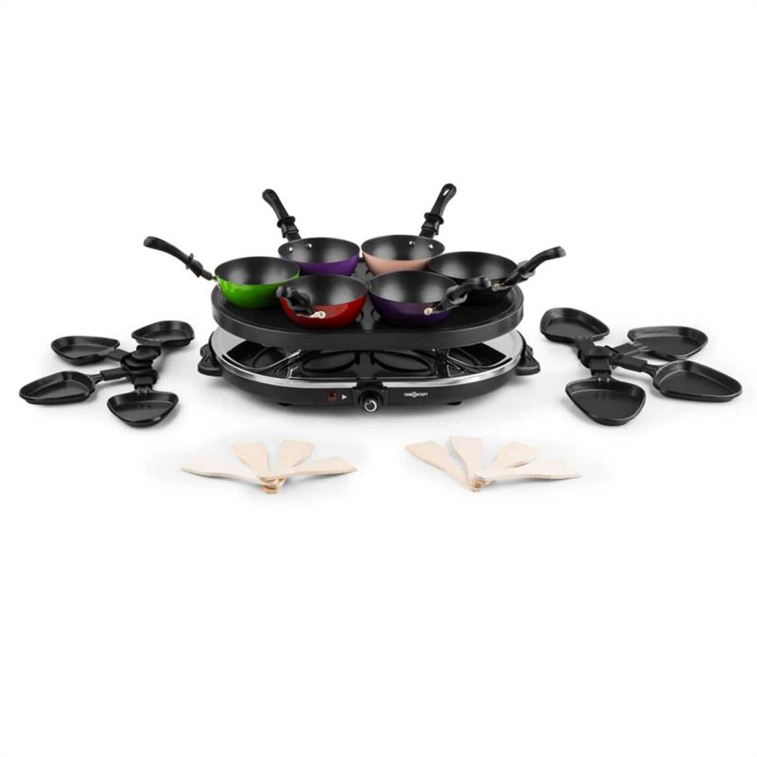 Woklette Tischgrill Raclette Wokset 1200 W 8 Personen Antihaft 4 Woklette Tischgrill Raclette Wokset 1200 W 8 Personen Antihaft – Bild 4