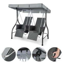 Concordia Hollywoodschaukel Gartenschaukel 185 Cm 2 Sitze Sonnendach -Outdoor Grills Verkaufsgeschäft 10030566 yy 0006 detail Blumfeldt Concordia Hollywoodschaukel