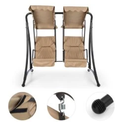 Skywalker Hollywoodschaukel Gartenschaukel 180 Cm 2 Sitze Sonnendach -Outdoor Grills Verkaufsgeschäft 10030567 yy 0003 detail Blumfeldt Skywalker Hollywoodschaukel