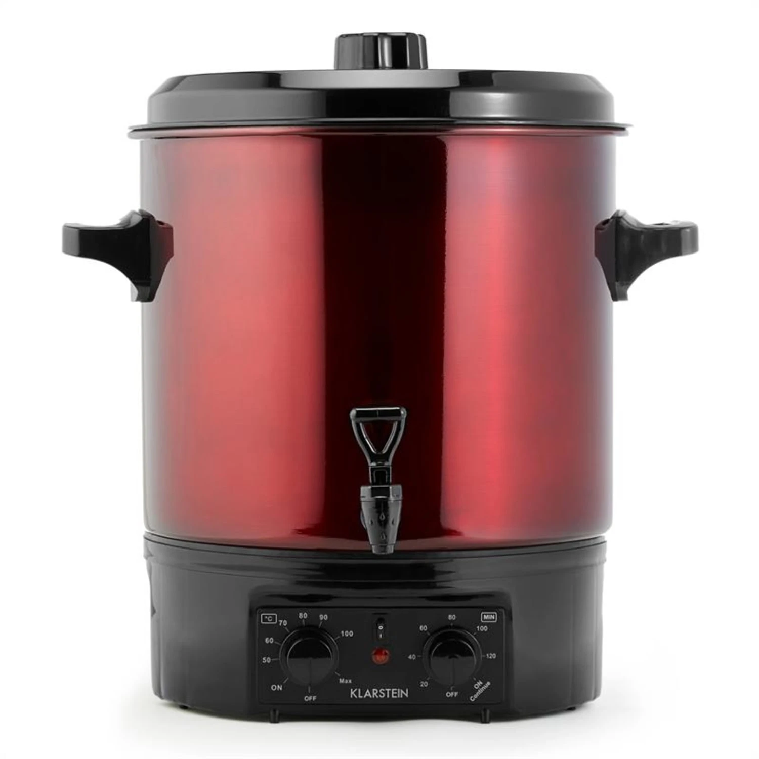 Biggie Einkochautomat Edelstahl 27 Liter 2000W Timer Rot 2 Biggie Einkochautomat Edelstahl 27 Liter 2000W Timer Rot – Bild 2
