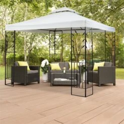 Odeon Beige Pavillon Partyzelt Festzelt 3x3m Stahl Polyester Hellbeige -Outdoor Grills Verkaufsgeschäft 10030687 yy 0005 ambient Blumfeldt Odeon Beige Pavillon Partyzelt hellbeige