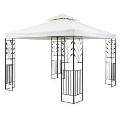 Odeon Beige Pavillon Partyzelt Festzelt 3x3m Stahl Polyester Hellbeige -Outdoor Grills Verkaufsgeschäft 10030687 yy 0006 front Blumfeldt Odeon Beige Pavillon Partyzelt hellbeige