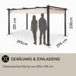 Pantheon 3x4 Pergola Vordach 3x4m Aluminium Sonnendach Polyester -Outdoor Grills Verkaufsgeschäft 10030937 DE 0004 usp