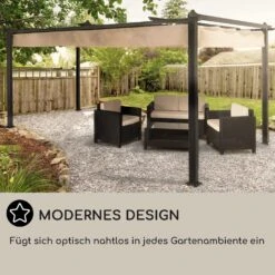 Pantheon 3x4 Pergola Vordach 3x4m Aluminium Sonnendach Polyester -Outdoor Grills Verkaufsgeschäft 10030937 DE 0006 usp