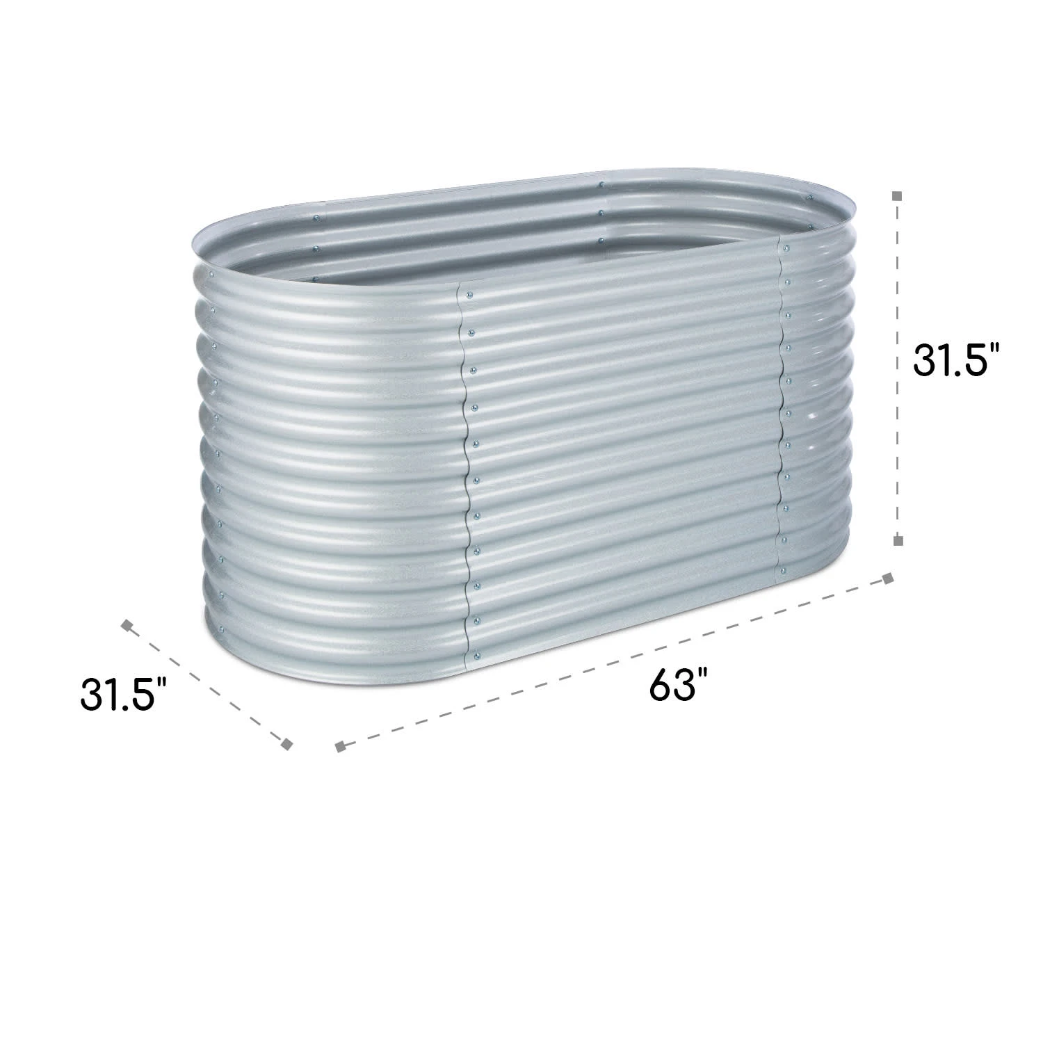 High Grow Hochbeet Gartenbeet 1,6m Zink-Alu-Beschichtung Silber 5 High Grow Hochbeet Gartenbeet 1,6m Zink-Alu-Beschichtung Silber – Bild 5