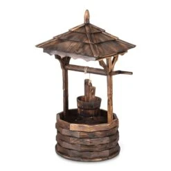 Loreley Garten-Brunnen Garten-Dekoration 125cm Tannenholz Geflammt -Outdoor Grills Verkaufsgeschäft 10031258 yy 0005 front Blumfeldt Loreley Garten Brunnen