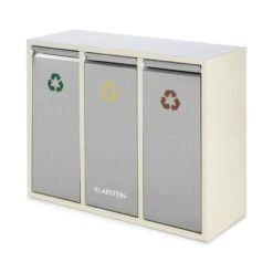 Ordnungshüter 3 Mülleimer Mülltrenner 45L (3 X 15 L) Cremebeige -Outdoor Grills Verkaufsgeschäft 10031320 yy 0006 front Klarstein Ordnungshueter 3 Muelleimer cremebeige