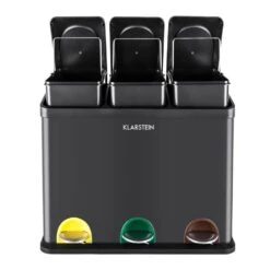 Ökosystem Mülleimer Treteimer Mülltrenner 45L (3x15 L) Schwarz -Outdoor Grills Verkaufsgeschäft 10031327 yy 0002 titel Klarstein oekosystem Muelleimer Muelltrenner schwarz