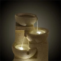 Korinth Zierbrunnen Gartenbrunnen 3W Solar LED Sandsteinoptik -Outdoor Grills Verkaufsgeschäft 10031399 yy 0003 detail Blumfeldt Korinth Zierbrunnen 3W Sandsteinoptik