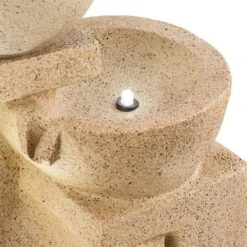 Korinth Zierbrunnen Gartenbrunnen 3W Solar LED Sandsteinoptik -Outdoor Grills Verkaufsgeschäft 10031399 yy 0004 detail Blumfeldt Korinth Zierbrunnen 3W Sandsteinoptik