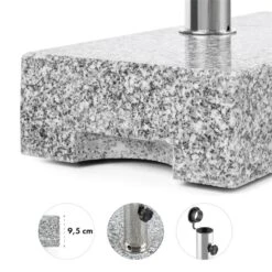 Schirmherr 25HSQ Sonnenschirmständer 25 Kg Balkon Grau Poliert -Outdoor Grills Verkaufsgeschäft 10031463 yy 0004 detail Blumfeldt Schirmherr 25HSQ Sonnenschirmstaender