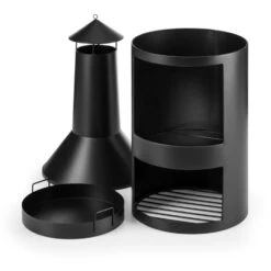 Westeros Gartenofen Terrassenofen Holzofen Ø45cm Stahlblech Schwarz -Outdoor Grills Verkaufsgeschäft 10031481 yy 0004 detail Blumfeldt Westeros Gartenofen schwarz