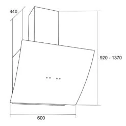 Annabelle 60 Dunstabzugshaube Glas 595 M³/h Touch-Armatur Schwarz -Outdoor Grills Verkaufsgeschäft 10031905 yy 0008 dimensions