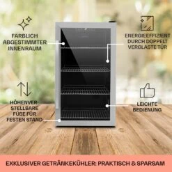 Beersafe 4XL Kühlschrank 124 Liter 4 Böden Panoramaglastür Edelstahl -Outdoor Grills Verkaufsgeschäft 10031929 DE 0005 usp