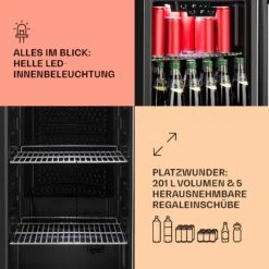 Beersafe 6XL Kühlschrank 201 Liter 5 Böden Panoramaglastür Edelstahl -Outdoor Grills Verkaufsgeschäft 10031930 de 0004 usp