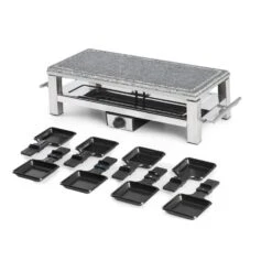 Schmelzlette Raclette 1500W Naturstein-Platte Edelstahlgehäuse -Outdoor Grills Verkaufsgeschäft 10032028 yy 0004 detail Klarstein Schmelzlette Raclette 1500W Edelstahl