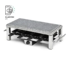 Schmelzlette Raclette 1500W Naturstein-Platte Edelstahlgehäuse -Outdoor Grills Verkaufsgeschäft 10032028 yy 0007 logo Klarstein Schmelzlette Raclette 1500W Edelstahl