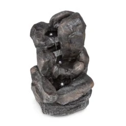 Felsquell Solar-Kaskadenbrunnen Akkubetrieb 2 KW Solarpanel 3 LEDs -Outdoor Grills Verkaufsgeschäft 10032286 yy 0004 detail Blumfeldt Felsquell Solar Kaskadenbrunnen