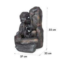Felsquell Solar-Kaskadenbrunnen Akkubetrieb 2 KW Solarpanel 3 LEDs -Outdoor Grills Verkaufsgeschäft 10032286 yy 0007 logo Blumfeldt Felsquell Solar Kaskadenbrunnen