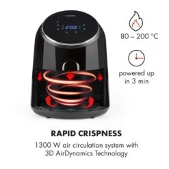 AirVital Heißluftfritteuse 1300W 2,5l CeraPlus-Antihaft Touch Schwarz -Outdoor Grills Verkaufsgeschäft 10032332 yy 0004 logo Klarstein AirVital Heissluftfritteuse 1300W schwarz reedit