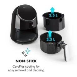 AirVital Heißluftfritteuse 1300W 2,5l CeraPlus-Antihaft Touch Schwarz -Outdoor Grills Verkaufsgeschäft 10032332 yy 0006 logo Klarstein AirVital Heissluftfritteuse 1300W schwarz