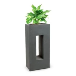 Airflor Pflanztopf 45 X 100 X 27 Cm Fiberglas In-/Outdoor Dunkelgrau