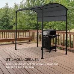 Steakhouse Grilldach 220x215x140cm PE 180 G/m² Flammhemmend Stahl Grau -Outdoor Grills Verkaufsgeschäft 10032523 de 0005 logo