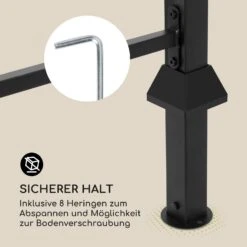 Steakhouse Grilldach 220x215x140cm PE 180 G/m² Flammhemmend Stahl Grau -Outdoor Grills Verkaufsgeschäft 10032523 de 0008 logo