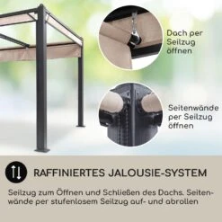 Pantheon Cortina Pavillon Mit Dach 3x3m 4 Seitenteile -Outdoor Grills Verkaufsgeschäft 10032524 DE 0005 usp