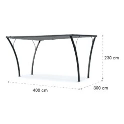 Palazzo Pavillon 4x3m Faltdach Polyester Aluminium Schwarz / Grau -Outdoor Grills Verkaufsgeschäft 10032577 yy 0007 logo