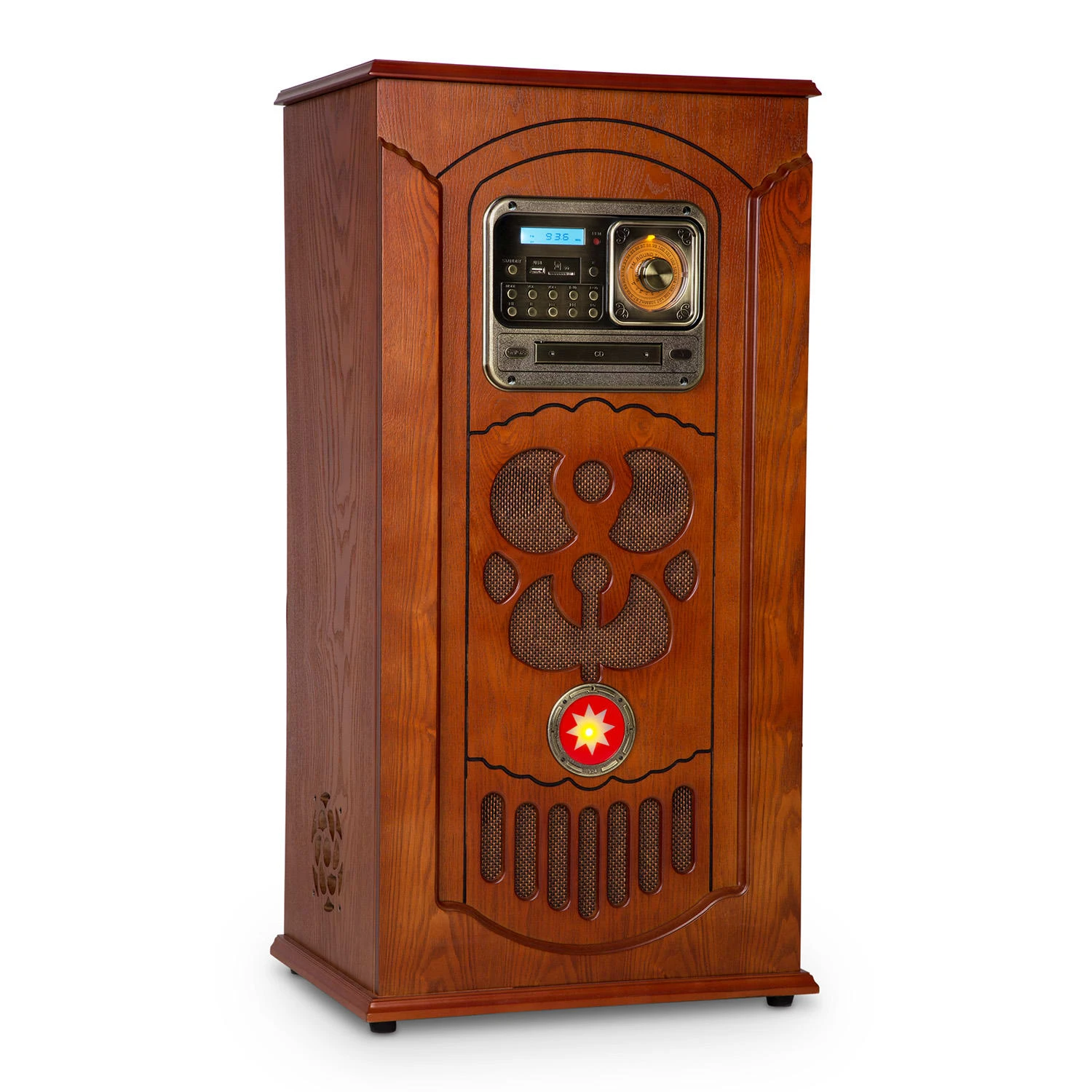 Musicbox Jukebox Plattenspieler CD-Player BT USB SD UKW-Radio Holz 1 Musicbox Jukebox Plattenspieler CD-Player BT USB SD UKW-Radio Holz