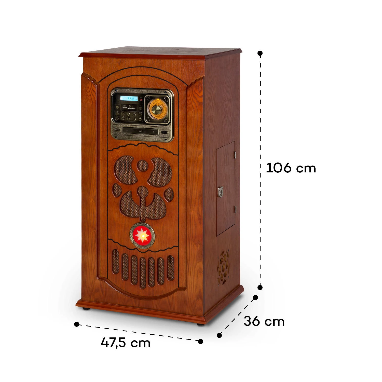 Musicbox Jukebox Plattenspieler CD-Player BT USB SD UKW-Radio Holz 8 Musicbox Jukebox Plattenspieler CD-Player BT USB SD UKW-Radio Holz – Bild 8