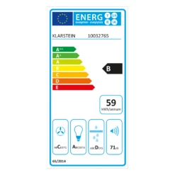 Klarstein Aurica 60 Dunstabzugshaube 60cm 600 M³/h LED Touch Glas Weiß -Outdoor Grills Verkaufsgeschäft 10032765 energy label